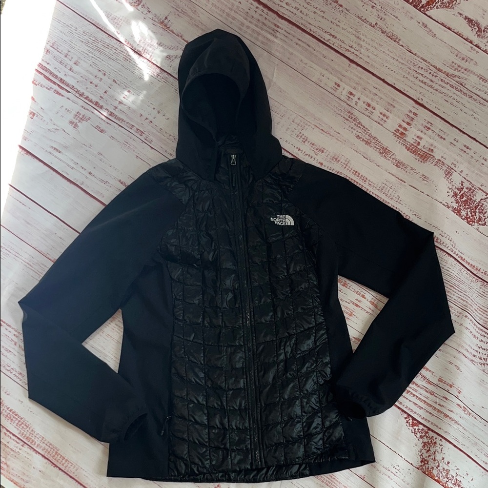 The North Face Black Quilted Hooded Jacket